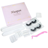 Self-Adhesive Real Mink Eyelashes Set Including 2 Pairs of Mink Lashes,1 Tweezer and 4 Pack of Self-adhesive Lash Strips