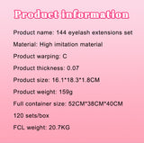 144PCS DIY Eyelash Extension Kits Self-Grafting Eyelashes, Best-Selling Products on Social Media Pink