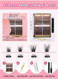 144PCS DIY Eyelash Extension Kits Self-Grafting Eyelashes, Best-Selling Products on Social Media Pink