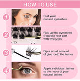 144PCS DIY Eyelash Extension Kits Self-Grafting Eyelashes, Best-Selling Products on Social Media Pink