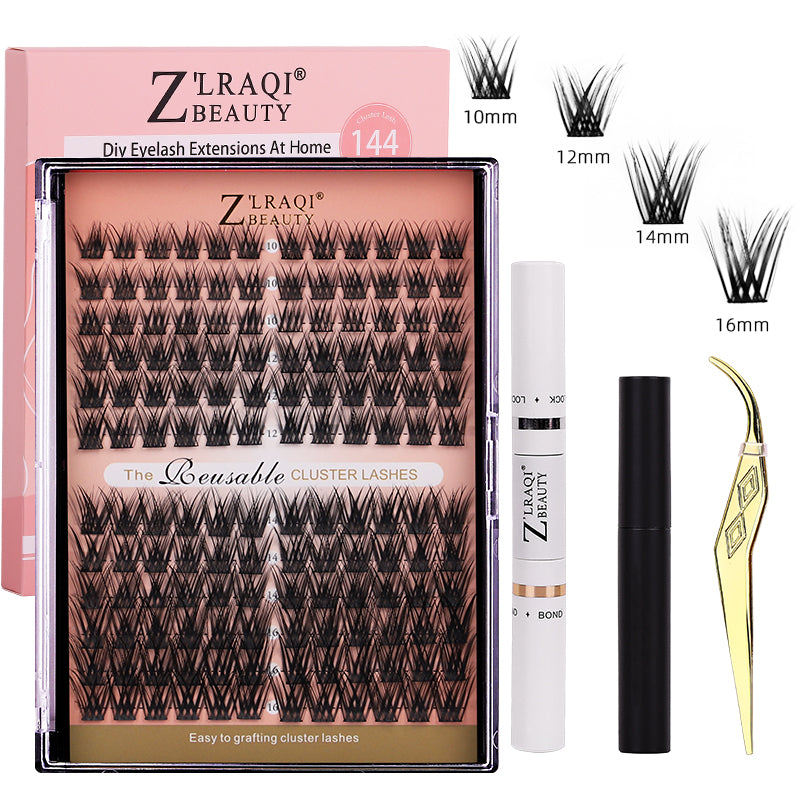 144PCS DIY Eyelash Extension Kits Self-Grafting Eyelashes, Best-Selling Products on Social Media Pink