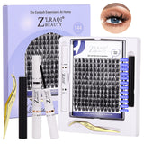 DIY Eyelash Grafting by Yourself Convenient and Quick to Use Multiple Times Blue Packing 144Pcs Eyelash Set