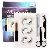 7 Magnets 3 Pairs Magnetic Eyelashes and Eyeliner Kit,1 Pair of Tweezers and Scissors, 4 Cleaning Fluids 02
