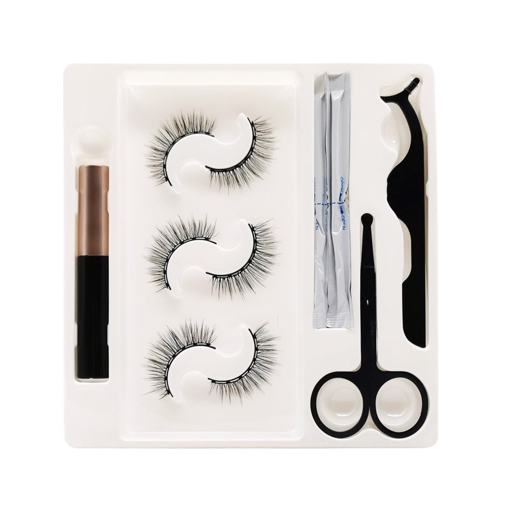 7 Magnets 3 Pairs Magnetic Eyelashes and Eyeliner Kit,1 Pair of Tweezers and Scissors, 4 Cleaning Fluids 02