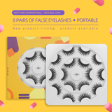 8 Pairs False Eyelashes with Yellow Round Box 3DV24