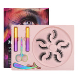 5 Magnets 5 Pairs Mixed Magnetic Eyelash and Eyeliner Kit,2 Tube of Eyeliners and 1 Tweezers 1 Scissors 005
