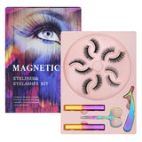 10 Magnets 5 Pairs Magnetic Eyelashes and Eyeliner Kit,1 Pair of Tweezers and Scissors