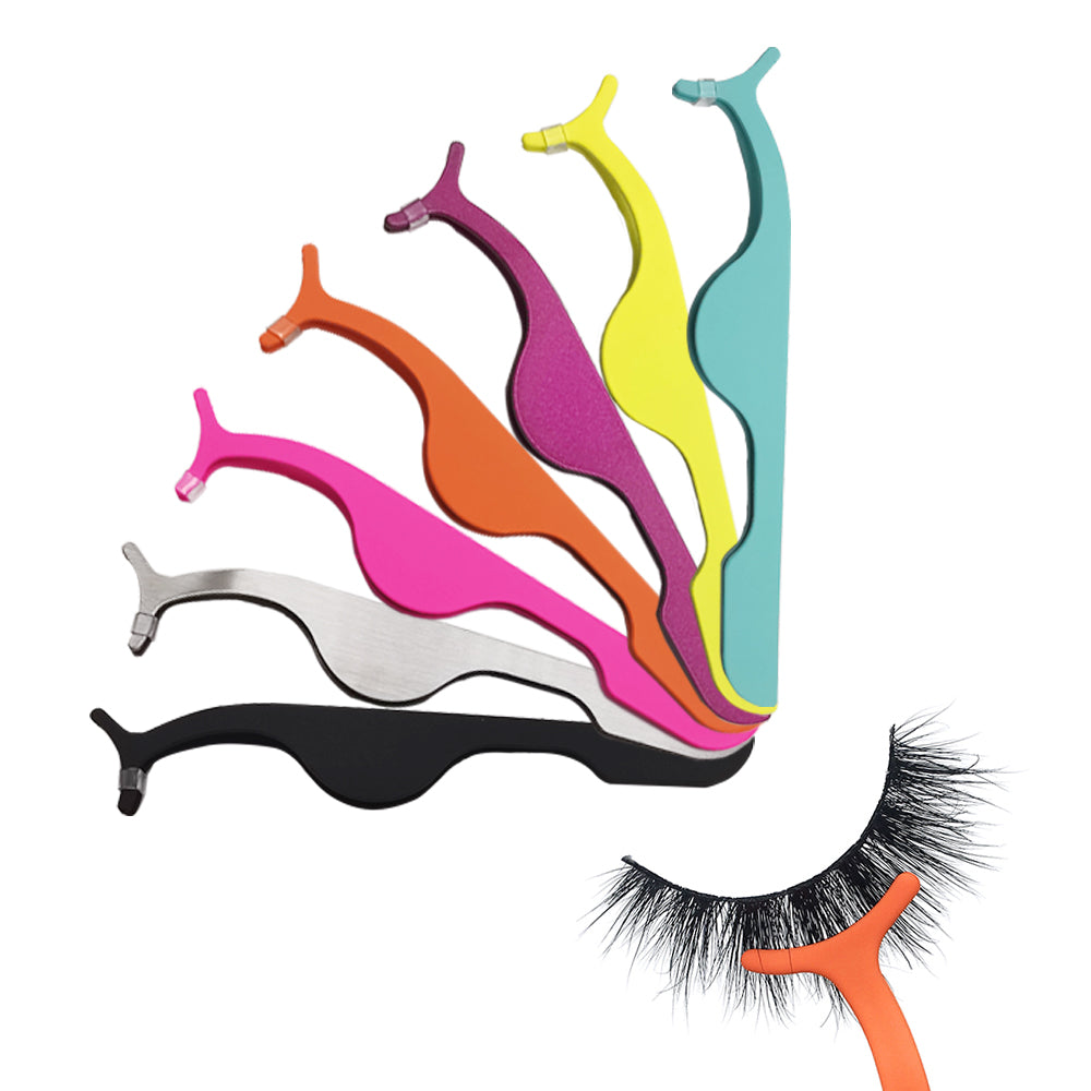 False Eyelash Applicator Tweezers Stainless Steel 7 Colors