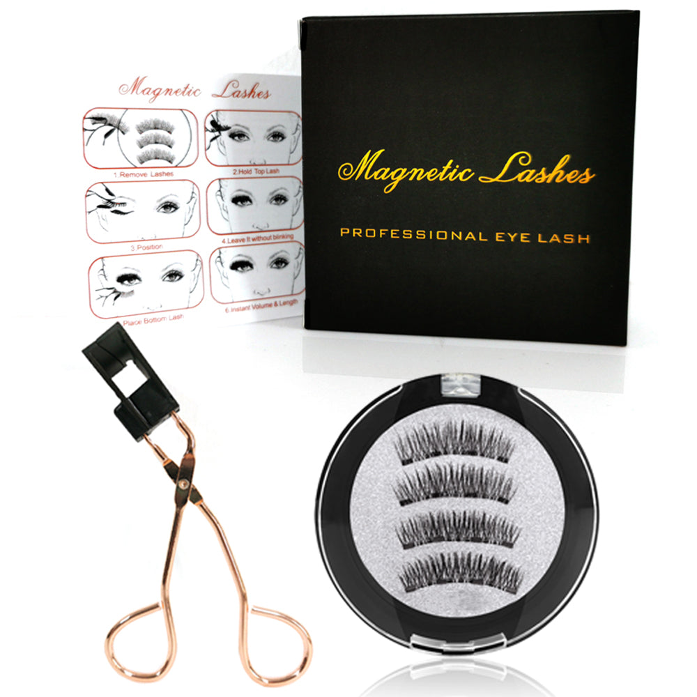 4 Magnets 3D Magnetic False Eyelashes With Quantum Lash Applicator Tool 24P-4