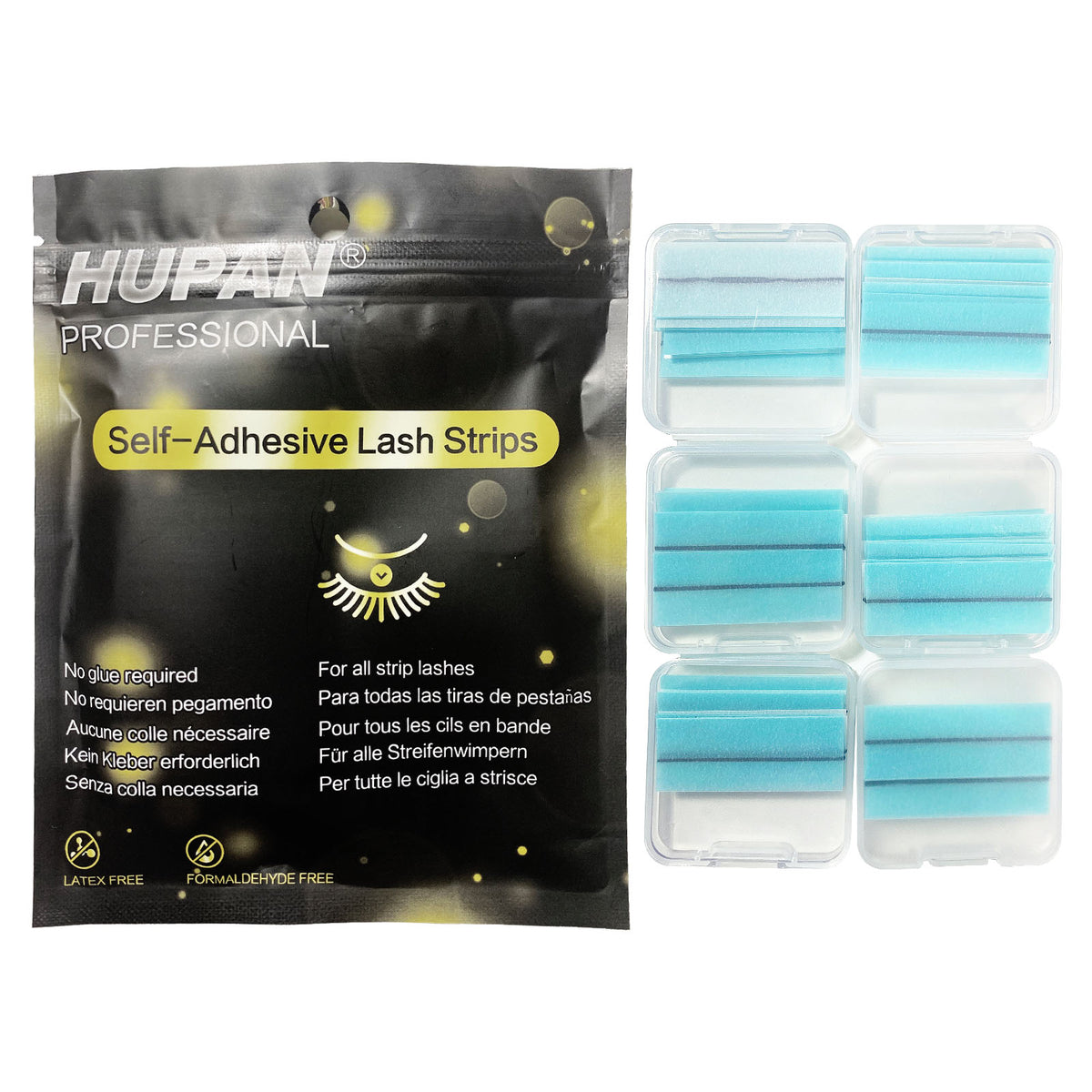 Self Adhesive Lash Strips for False Eyelashes 30 pairs, Lash Glue Replacement
