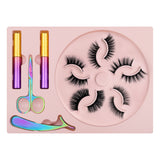 5 Magnets 5 Pairs Mixed Magnetic Eyelash and Eyeliner Kit,2 Tube of Eyeliners and 1 Tweezers 1 Scissors 006