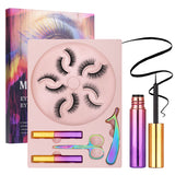 10 Magnets 5 Pairs Magnetic Eyelashes and Eyeliner Kit,1 Pair of Tweezers and Scissors