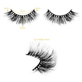 KellyRoom Self-adhesive Faux Mink False Eyelashes Reusable 2 Pairs Pack with 20 Pcs Adhesive Strips