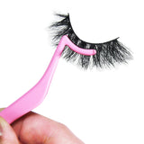 Lash Tweezers Applicator Tool Stainless Steel - Pink