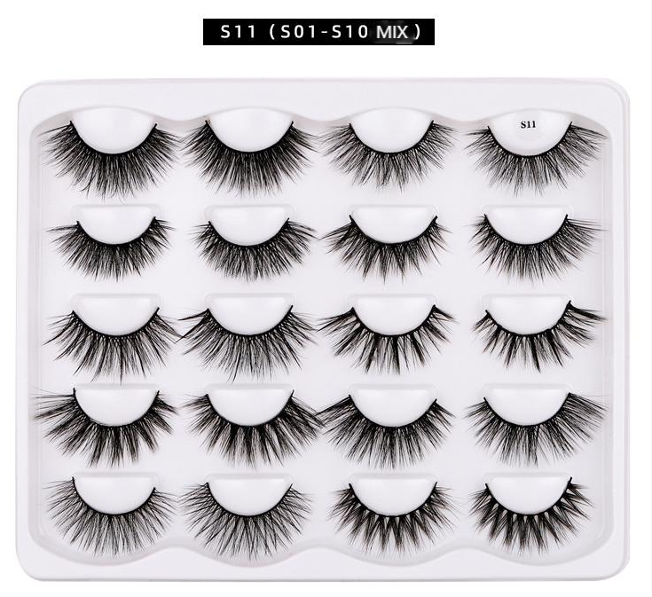 10 Pairs Faux Mink Eyelashes Mixed S11