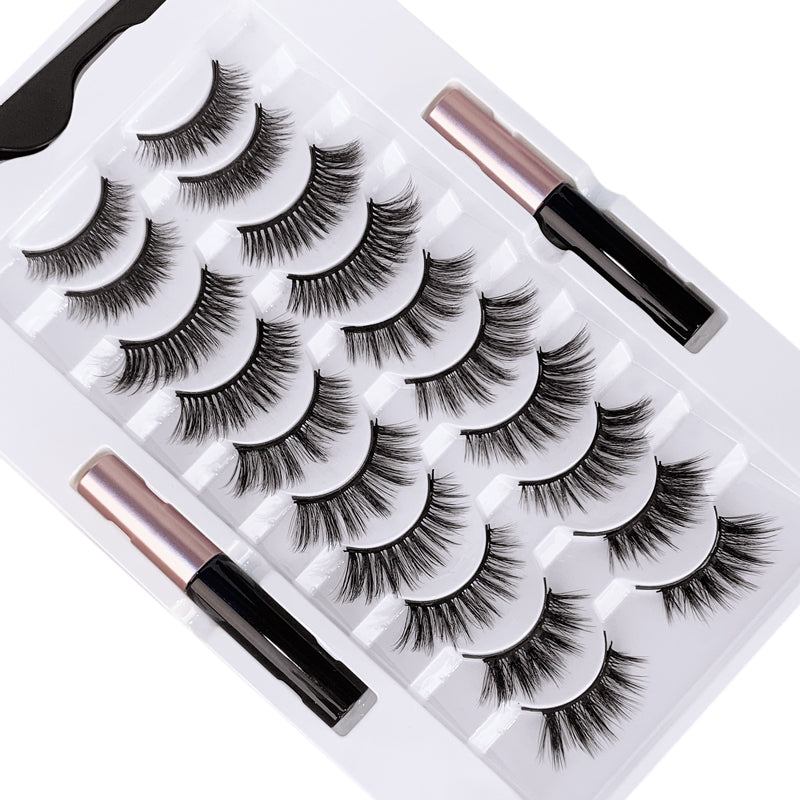 10 Pairs Magnetic Eyelashes with Eyeliner Kit, Natural Look & Glamnetic False Lashes with Applicator