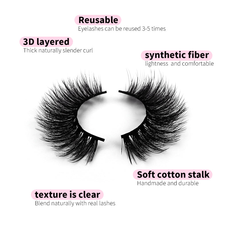 Thick Dramatic Faux Mink False Eyelashes Pack of 10 Pairs DH25-H5