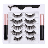 5 Pairs Magnetic Eyelashes with Eyeliner Kit, Natural Look & Glamnetic False Lashes with Applicator