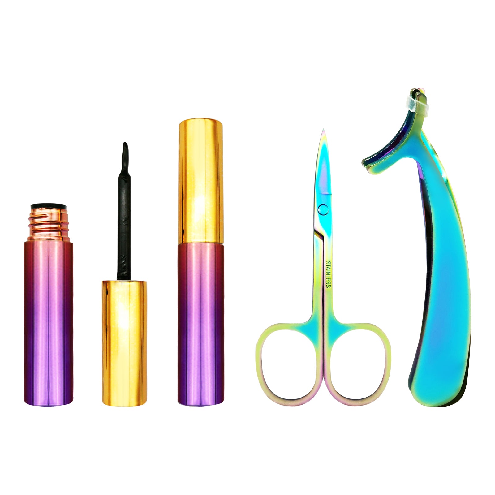 5 Magnets 5 Pairs Magnetic Eyelash and Eyeliner Kit,2 Tube of Eyeliners and 1 Tweezers 1 Scissors 003