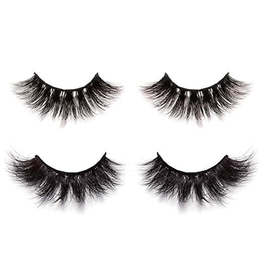 Huapan Cosmetics 3D&4D Mink Fur False Eyelashes Pack of 2 Pairs
