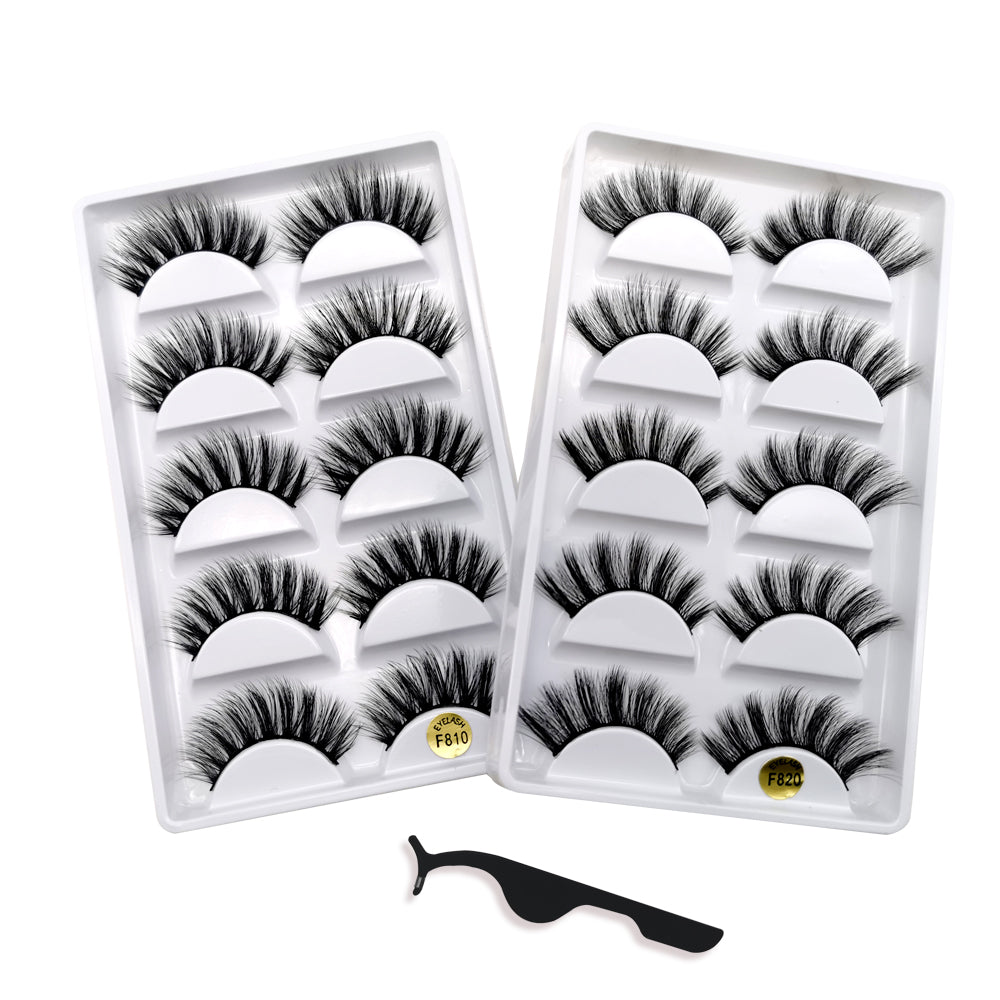 KellyRoom 10 Pairs 3D Faux Mink Lashes Pack with Lash Applicator-2 Styles