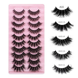 Thick Dramatic Faux Mink False Eyelashes Pack of 10 Pairs A16