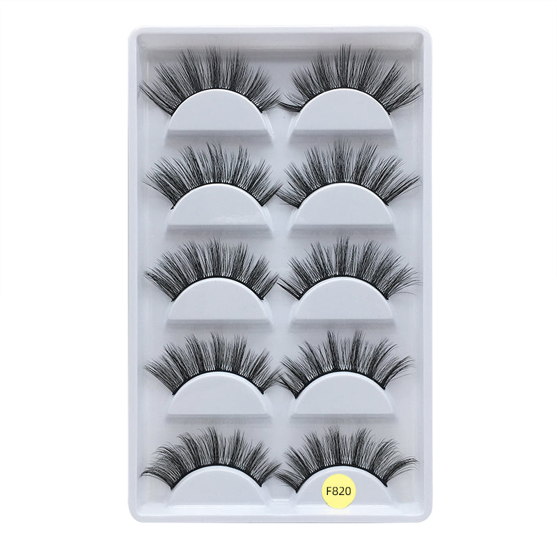 Faux Mink False Eyelashes Pack of 5 Pairs F820