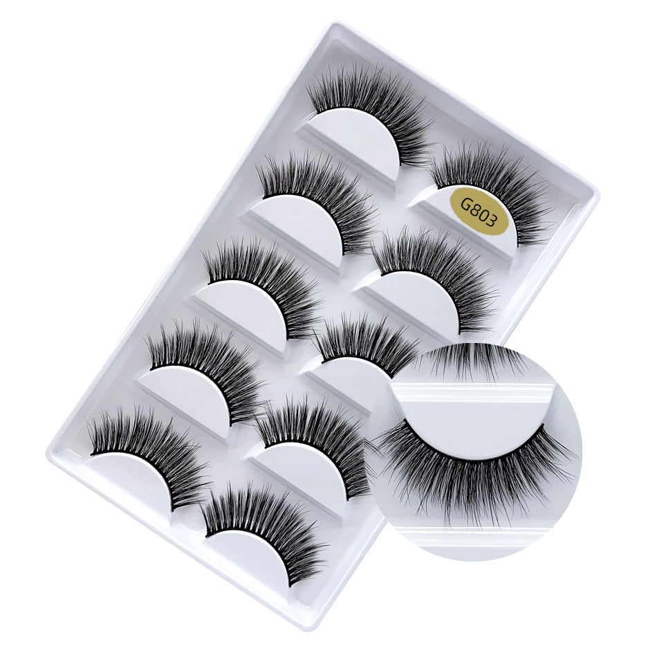 Faux Mink False Eyelashes Pack of 5 Pairs G803