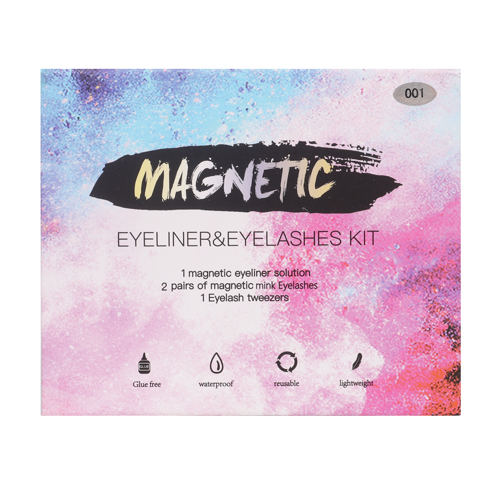 10 Magnets 25mm Quantum Real Mink Magnetic Eyelashes with Eyeliner,Tweezer and Lash Brush 001
