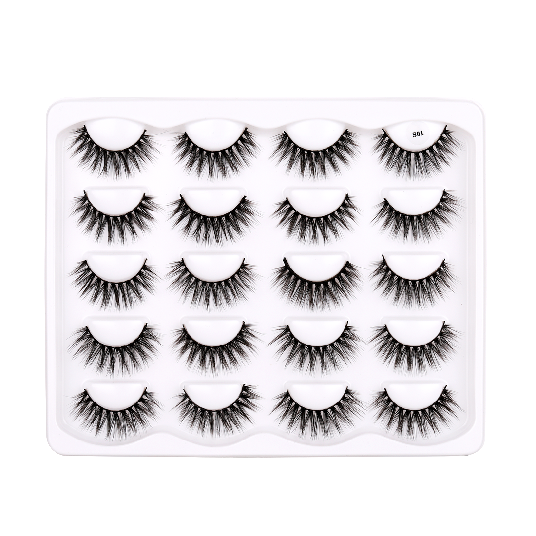 10 Pairs Faux Mink False Eyelashes S01