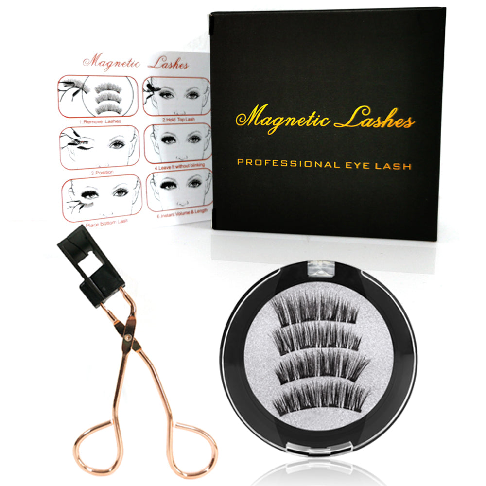 4 Magnets 3D Magnetic False Eyelashes With Quantum Lash Applicator Tool KS02-4