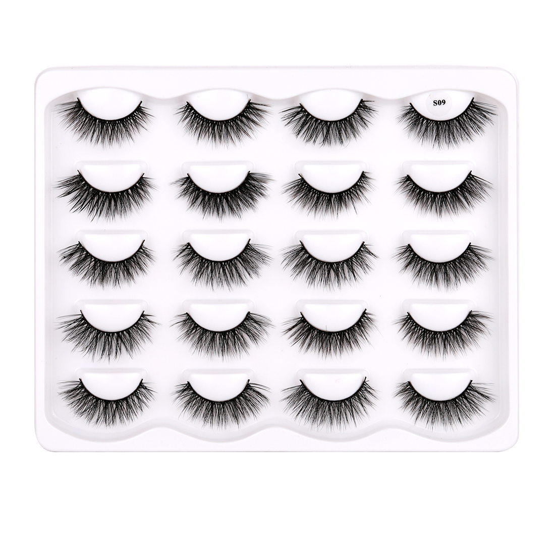 10 Pairs Faux Mink False Eyelashes S09