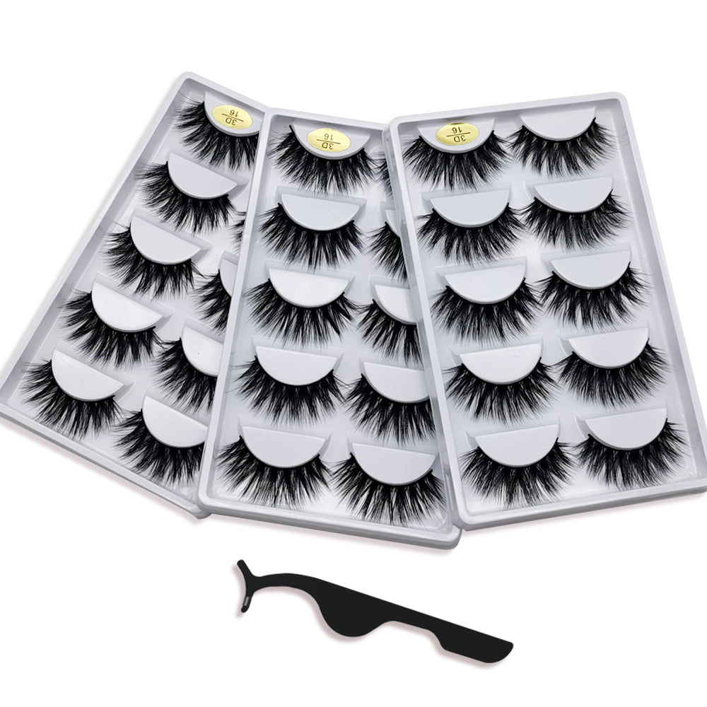 Huapan 3D Faux Mink Lashes: 15 Pairs of Fake Eyelashes