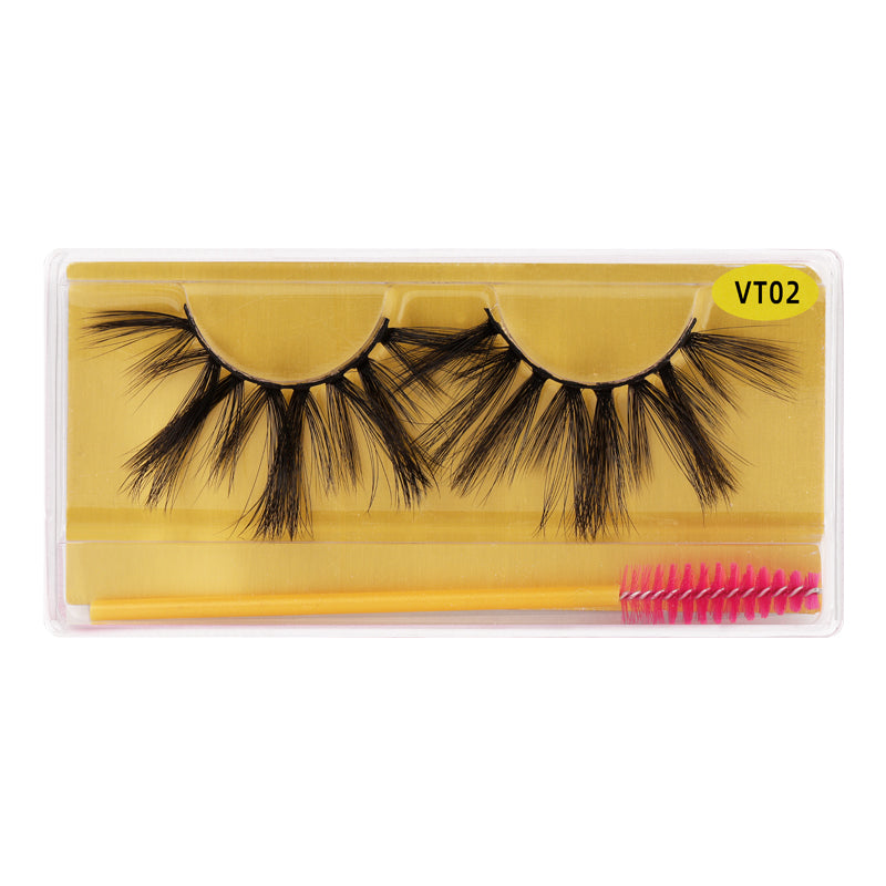 25MM Faux Mink Lashes Colorful Box With Lash Brush VT02