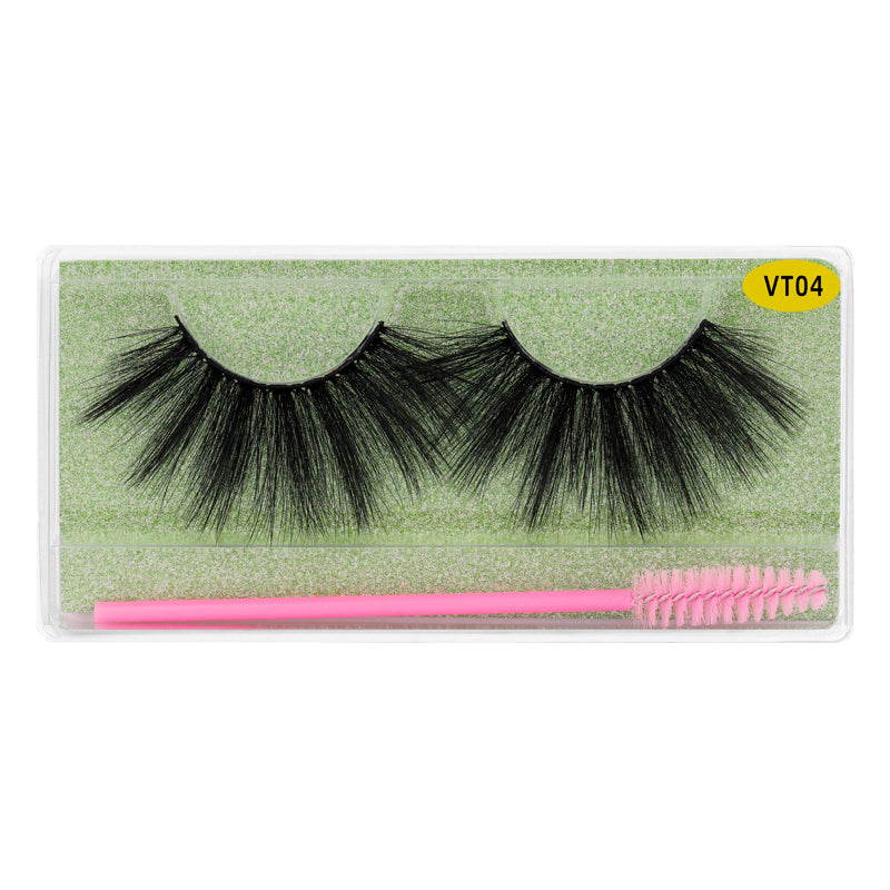 25MM Faux Mink Lashes Colorful Box With Lash Brush VT04