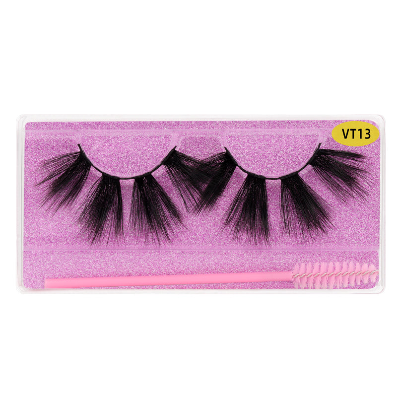 25MM Faux Mink Lashes Colorful Box With Lash Brush VT13