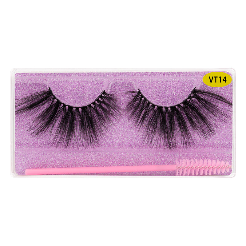 25MM Faux Mink Lashes Colorful Box With Lash Brush VT14