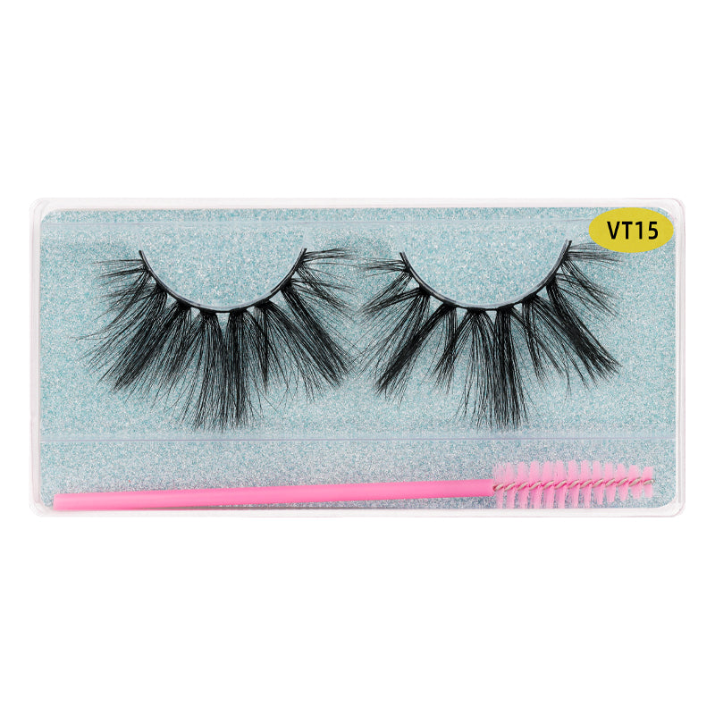 25MM Faux Mink Lashes Colorful Box With Lash Brush VT15