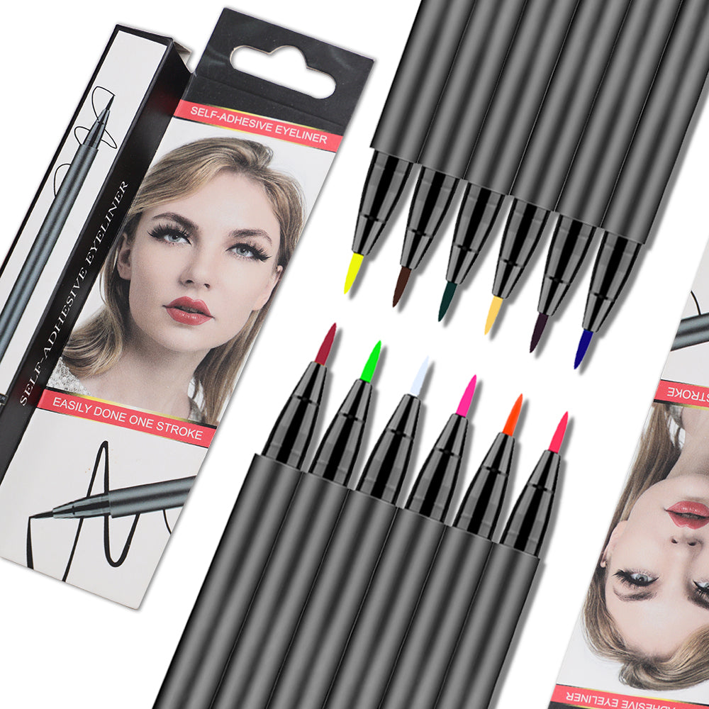 12 Colors Liquid Self Adhesive Eyelashes Eye Liner Pen