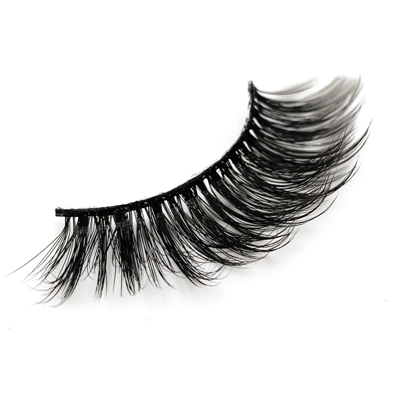 Natural 3D Faux Mink Lashes Colorful Package with Lash Brush V02