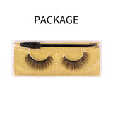 Natural 3D Faux Mink Lashes Colorful Package with Lash Brush V10