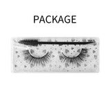 Natural 3D Faux Mink Lashes Colorful Package with Lash Brush V12