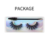Natural 3D Faux Mink Lashes Colorful Package with Lash Brush V15